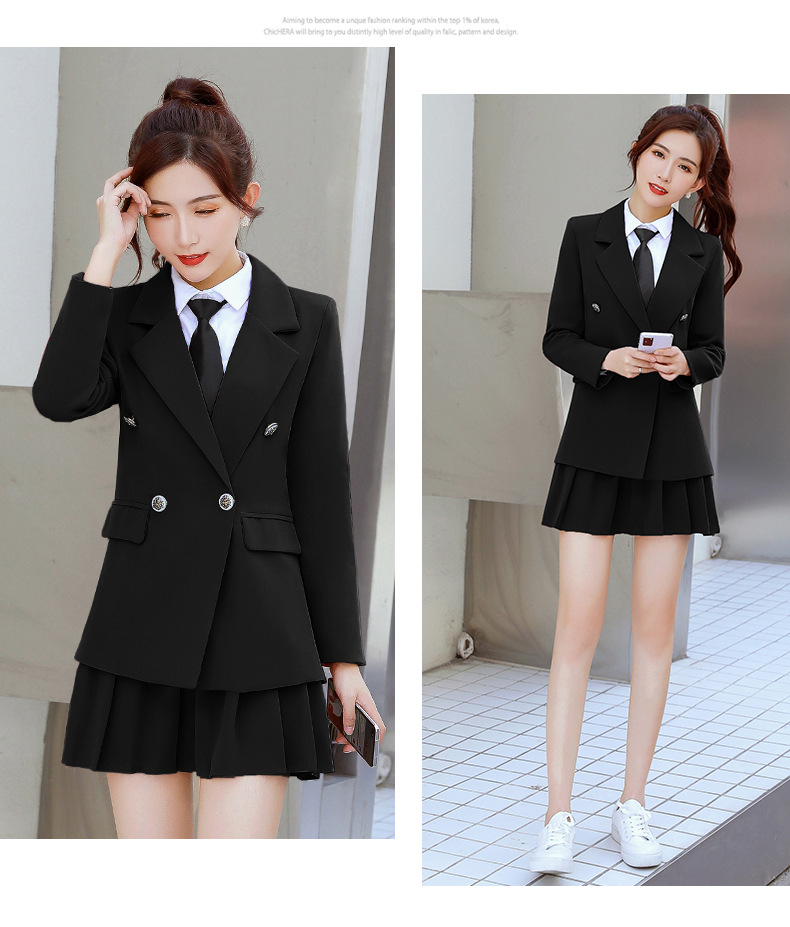 2021秋冬高校jk制服职业装女校园学院风初中高中女西服百褶裙套装