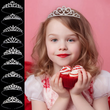 欧美新款儿童饰品可爱公主皇冠发箍女童节日表演发饰水钻爱心发箍