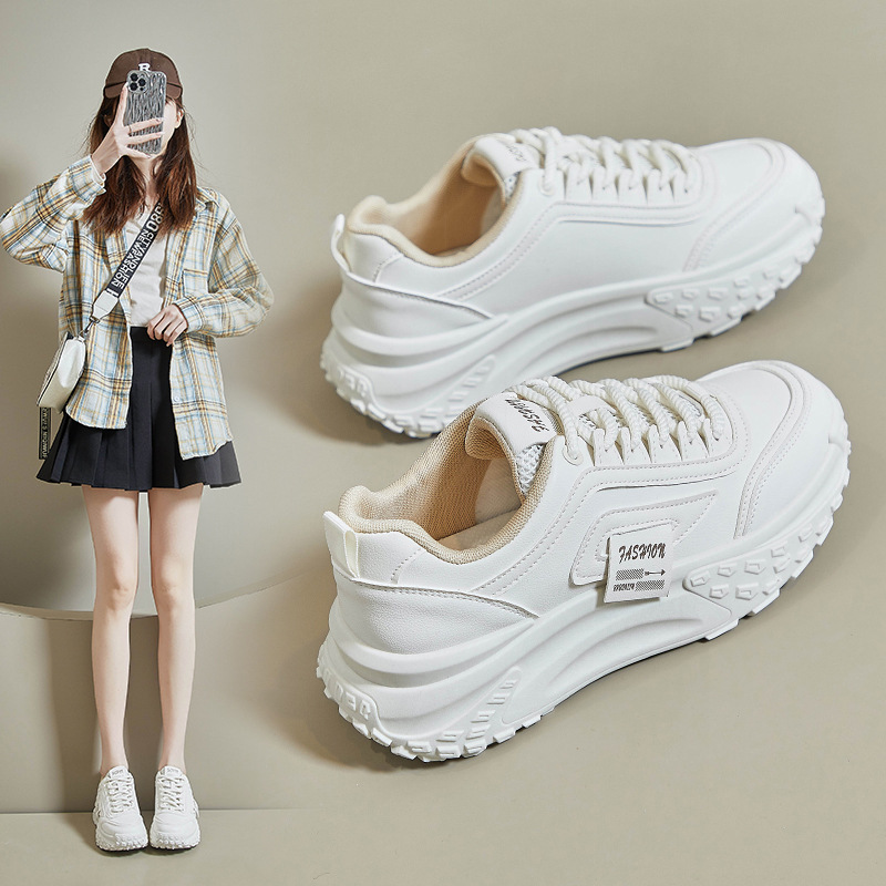 内增高老爹鞋女松糕运动鞋女潮鞋厚底跑步鞋休闲真皮女鞋-阿里巴巴