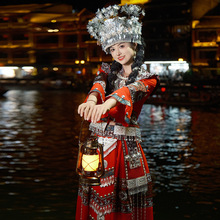 新款苗族服装女套装成人少数民族服饰云南千古苗寨旅拍舞蹈演出服