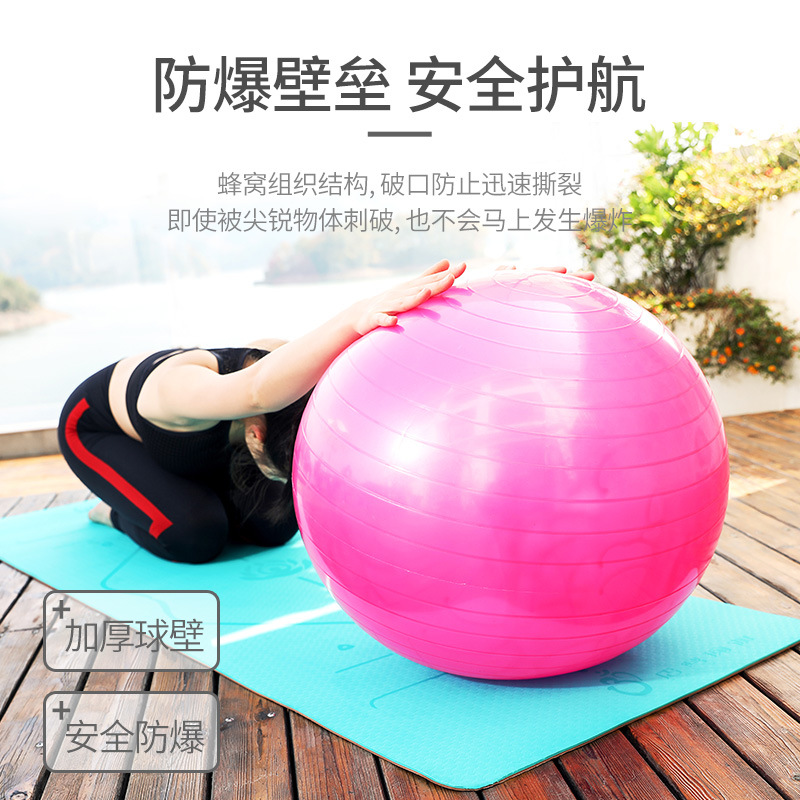 Factory Direct Sales Thickened Explosion-Proof Glossy Yoga Ball Sports Fitness Ball Cross-Border Inflatable Balance Pvc Yoga Ball