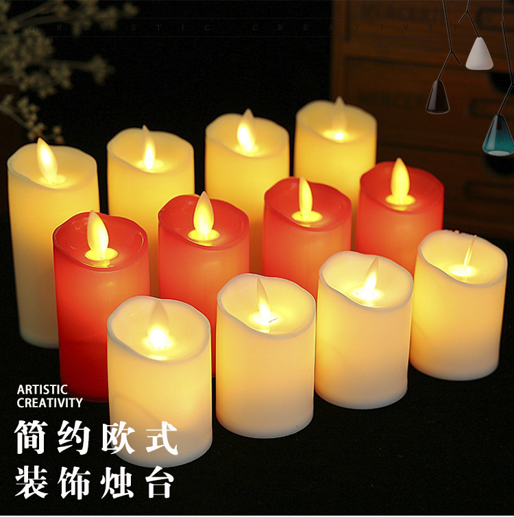 摇摆仿真电子蜡烛led蜡烛灯爱心蜡烛婚礼生日表白求婚蜡烛道具