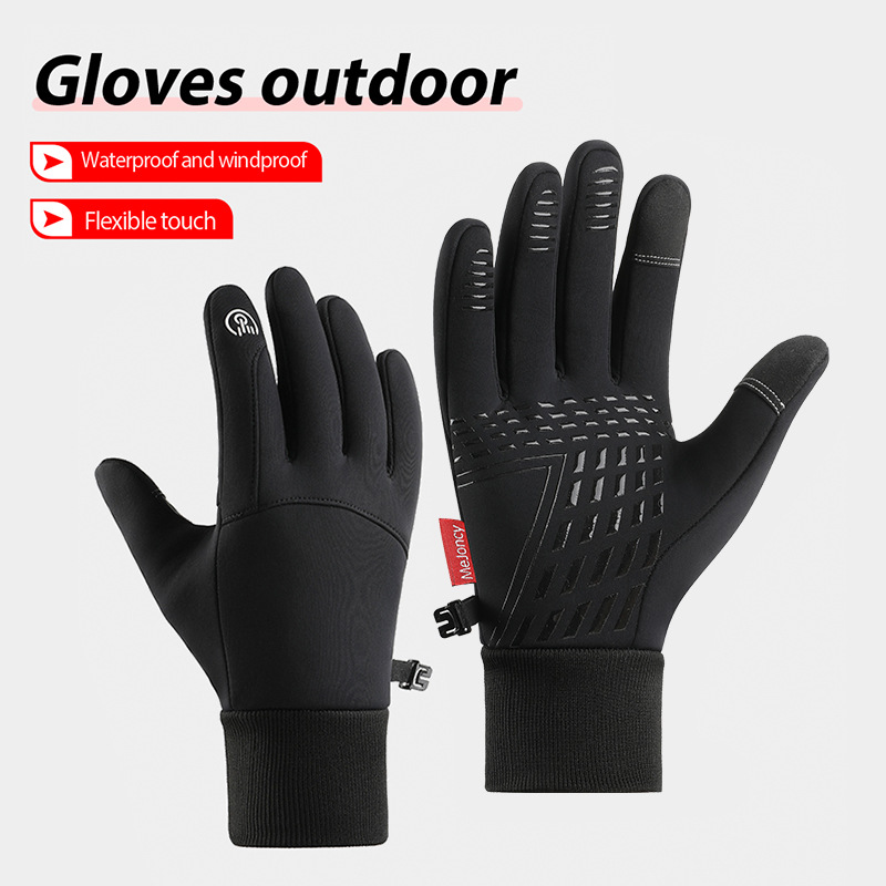 Autumn and Winter Sports Fleece-lined Warm Men's and Women's Non-Slip Touch Screen Ski Bicycle Riding Cold-Proof Outdoor Gloves Cross-Border