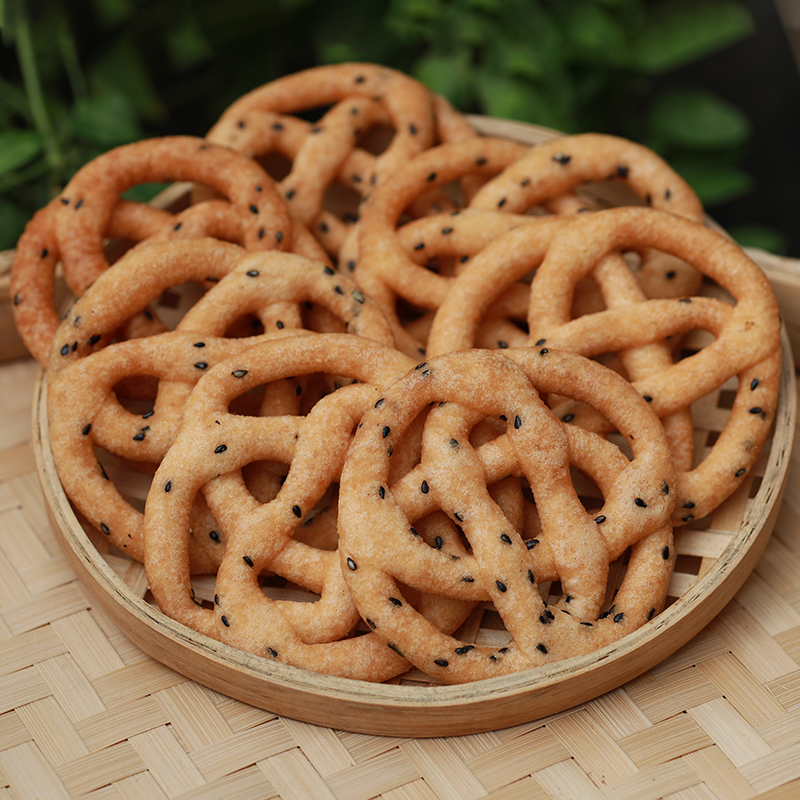 糖环广西玉林特产翘连原味芝麻味年货小吃油炸香酥脆新鲜日期包邮