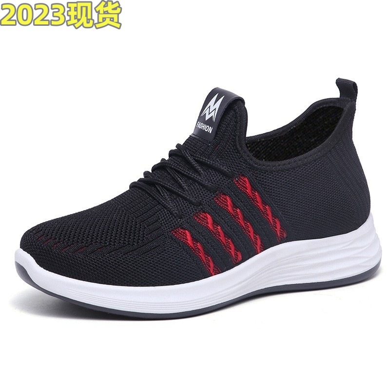 Spring Women's Walking Shoes Casual Pumps Street Vendor Shoes One Piece Dropshipping Sports Middle-Aged and Elderly Old Beijing Mother Net Shoes