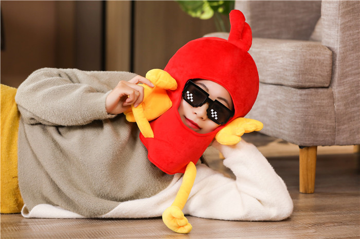 韩国ins可爱搞怪小鸡头套殷志源同款网红直播道具儿童舞台表演帽