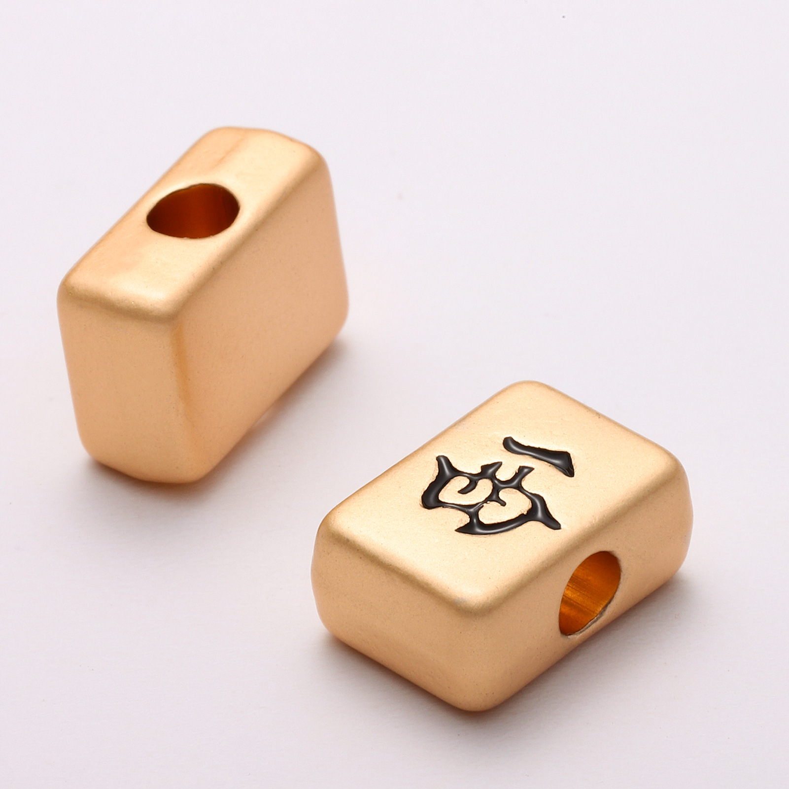 国粹麻将东南西北中发白串珠古老沙金配饰手链项链diy散珠配挂件