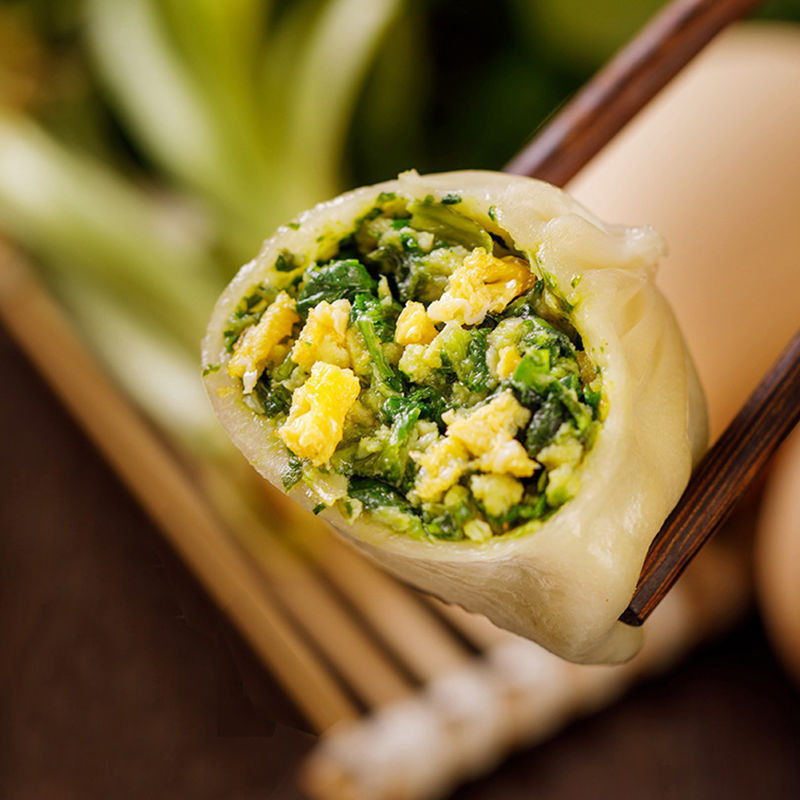 小笼包水晶薄皮素包粉丝荠菜鸡蛋包子早餐儿童食品12个一包速卖通