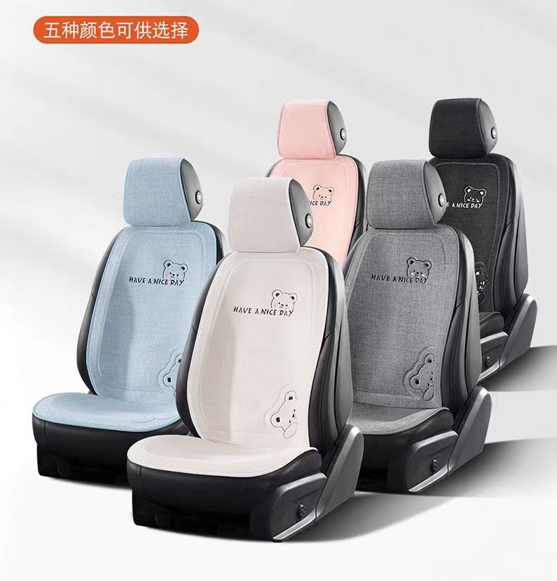 Car Cushion Four Seasons Universal Cartoon Single Piece Goddess Internet Celebrity Three-Piece Winter Warm Seat Cushion Linen Seat Cushion