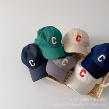 韩国同款儿童帽子秋季新款字母刺绣男女童棒球帽出游遮阳鸭舌帽潮