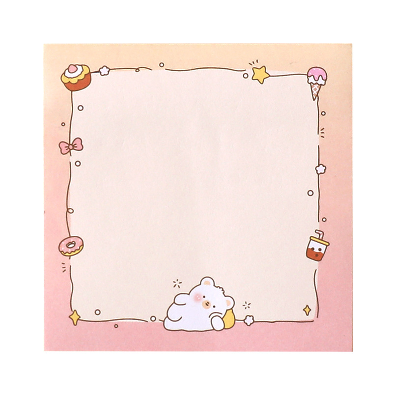 Cartoon Cute Sticky Note Thickened Student Tag Note Illustration Stickers Office Memo Notes Left with Stickiness