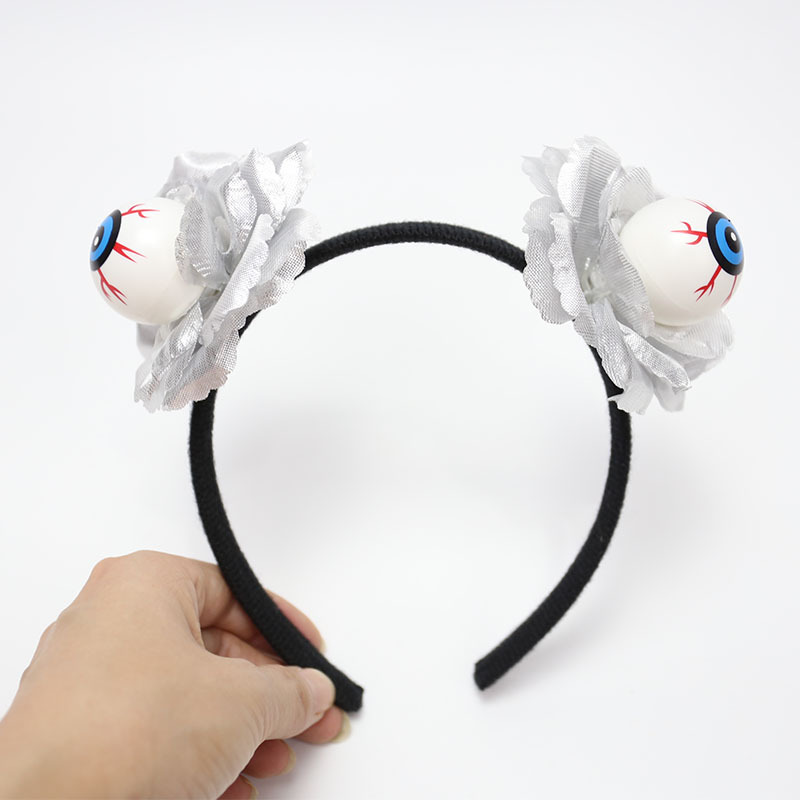 Zilin Cross-Border Holiday Party Funny Headdress Rose Eyeball Decorative Hair Bands Halloween Day of the Dead Headband