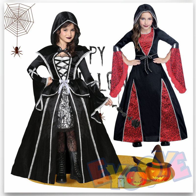 跨境货源清教徒女巫puritan witch连衣裙装cosplay舞台角色表演服