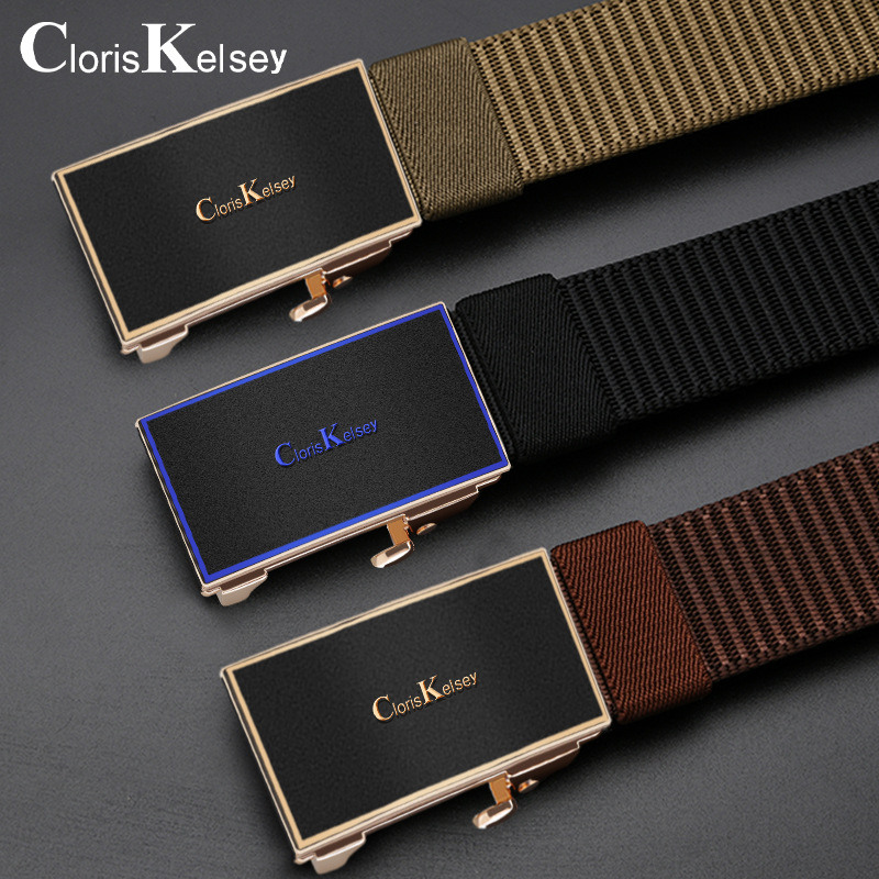 专柜正品新款帆布腰带男百搭休闲户外尼龙裤腰带中青年自动扣皮带