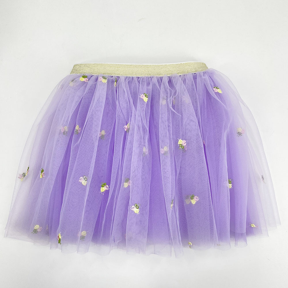 女童tutu裙百搭半身裙小女孩短裙蓬蓬裙儿童花朵网纱裙洋气百褶裙