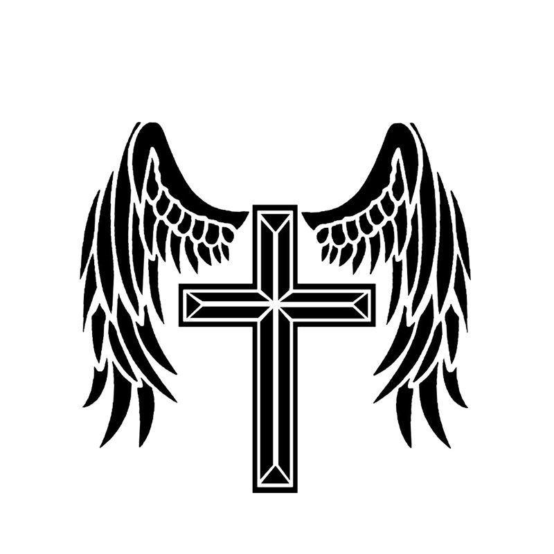 外贸十字架天使保护设计车贴个性创意旅行箱贴纸划痕遮盖车身贴纸