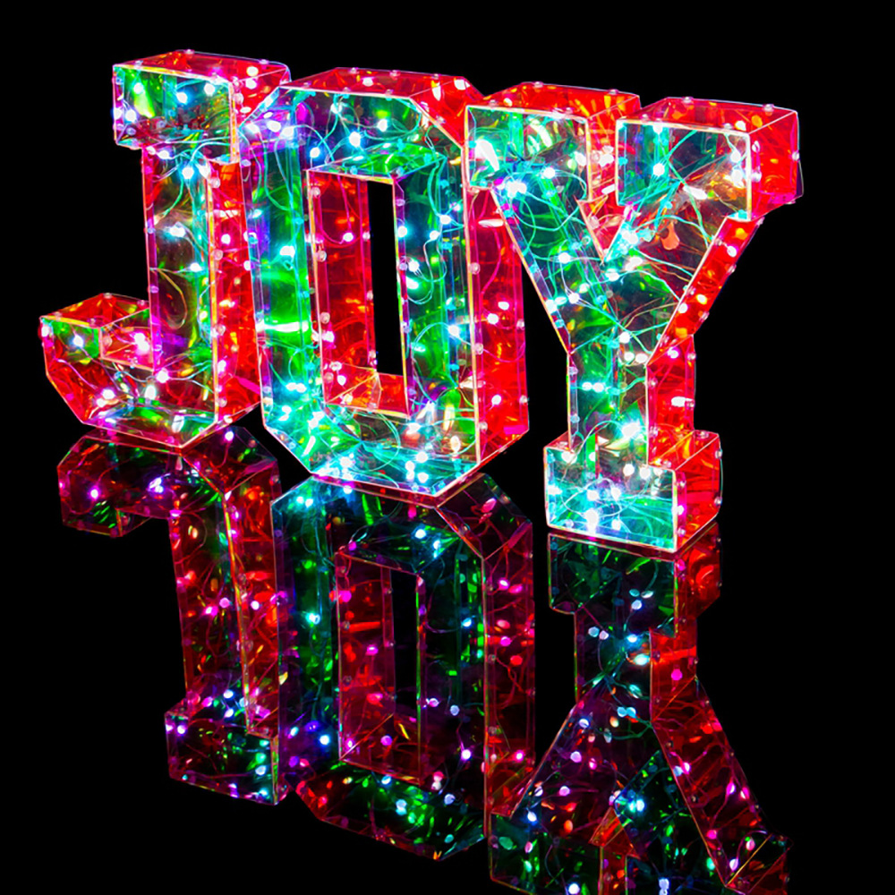 Cross-Border Magic Color LED Luminous Characters Joy Ambience Light Party Gathering Creative Decoration Colored Lights Letters Christmas Decorations