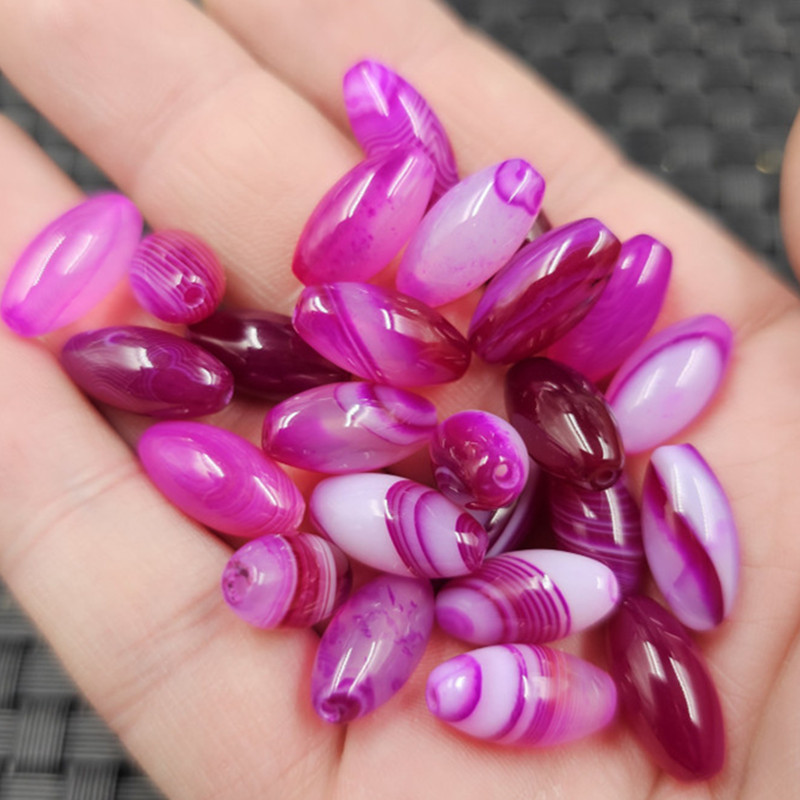 枚红色玛瑙米珠玉石散珠大号托圆形散珠diy手链项链佛