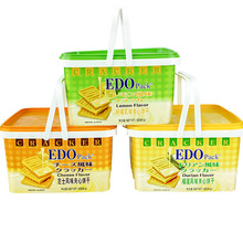 EDOPack夹心饼干芝士柠檬榴莲网红休闲零食礼盒装整箱600g*8盒/箱