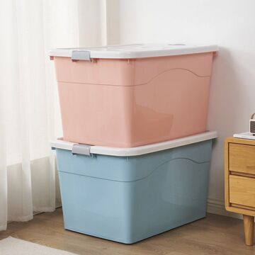 塑料箱买二送一塑料收纳箱特大号家用整理储物箱子装收纳衣服批发