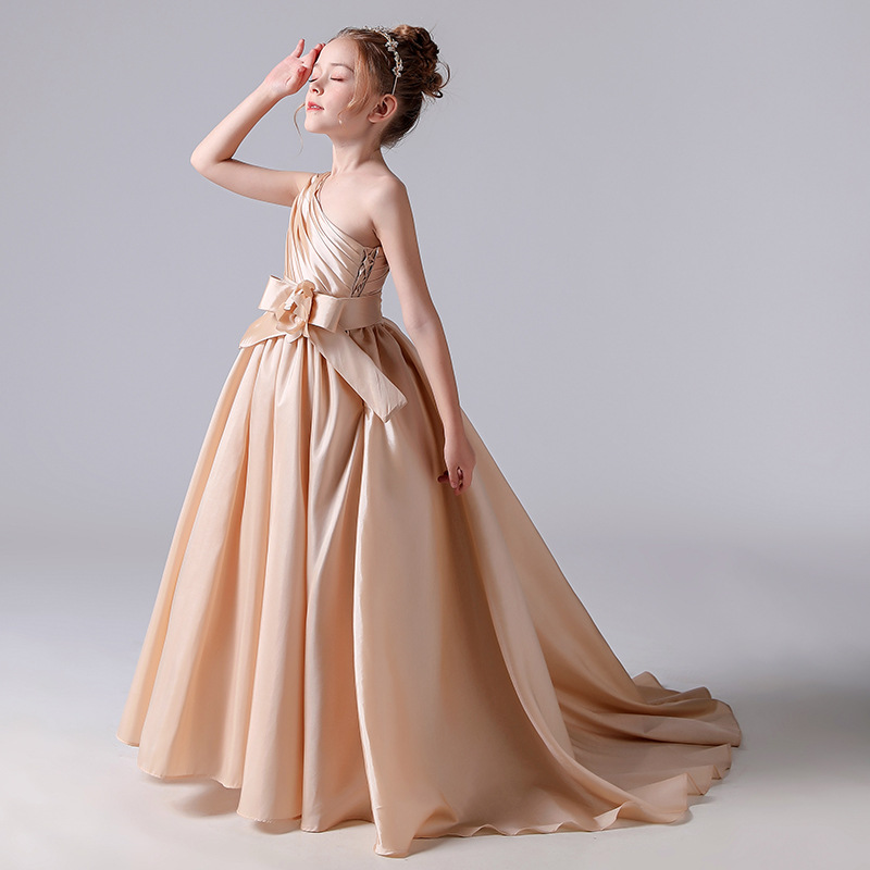 亚马逊儿童晚礼服优雅公主蓬蓬裙女大童钢琴主持演出服厂家直销