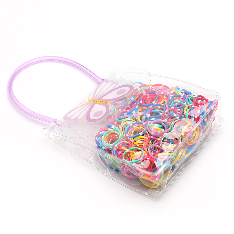 Korean Style Butterfly Bag Hair Ring Large Capacity Disposable Small Rubber Band Strong Pull Constantly High Elasticity Children's Hair Accessories Wholesale