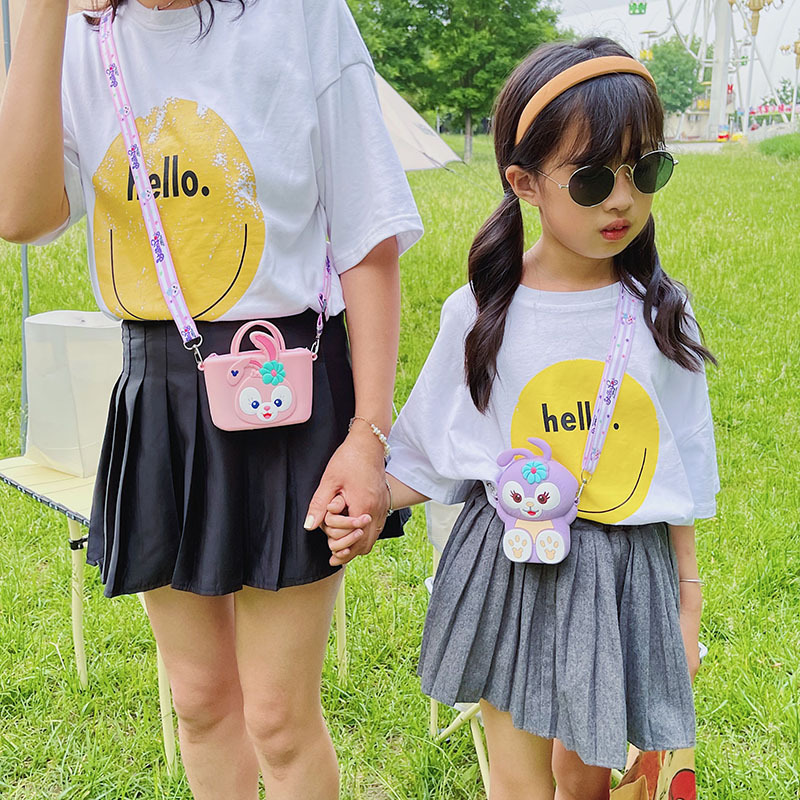 2023 New Silicone Rabbit Children Coin Purse Parent-Child Cute Female Single Shoulder Crossbody Baby Gift Bag