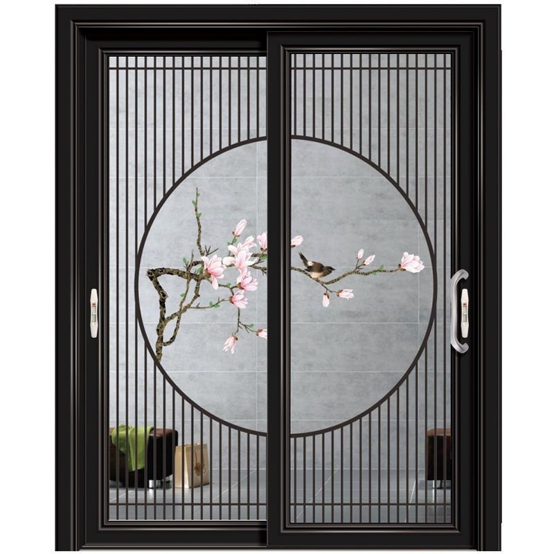 抖音厨房客厅阳台推拉门隔断新中式现代简约铝合金极窄边夹丝移门