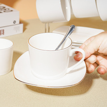 瑶华 陶瓷杯咖啡杯 勺子碟子杯子套装 简约陶瓷欧式咖啡套装平隆