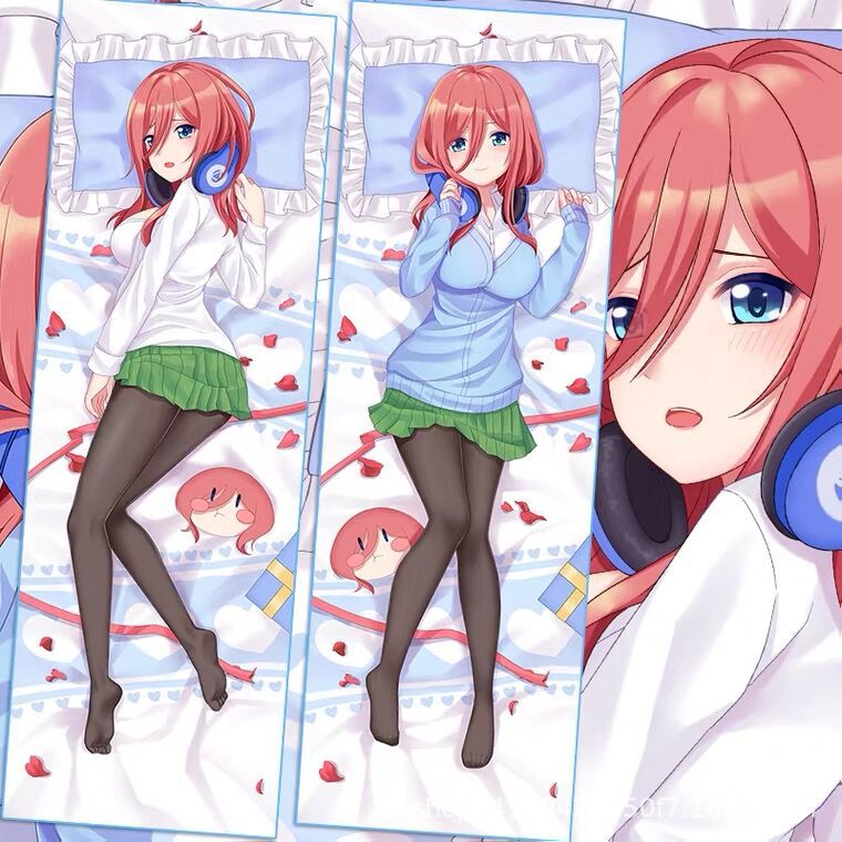 中野三玖等身人形长抱枕套五等分的新娘跨境货源动漫周边靠枕靠垫
