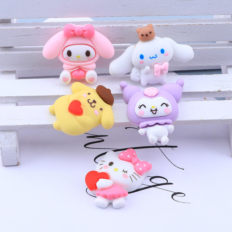 新款库洛米卡通大耳狗树脂配件批发 diy手机壳奶油胶饰品材料包