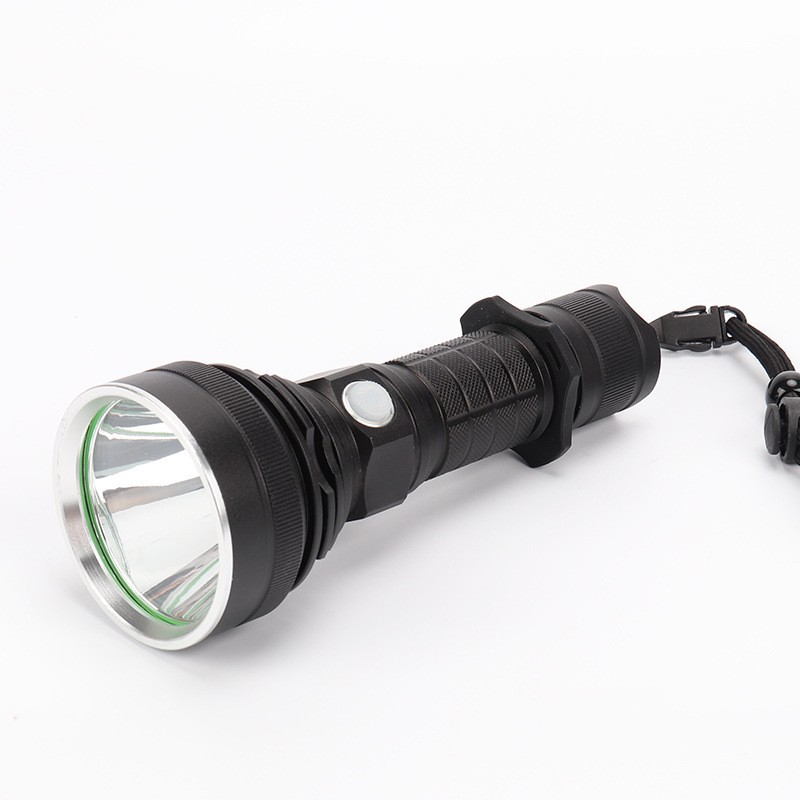 批发强光手电筒可usb充电双开关探照灯户外探险手电-阿里巴巴