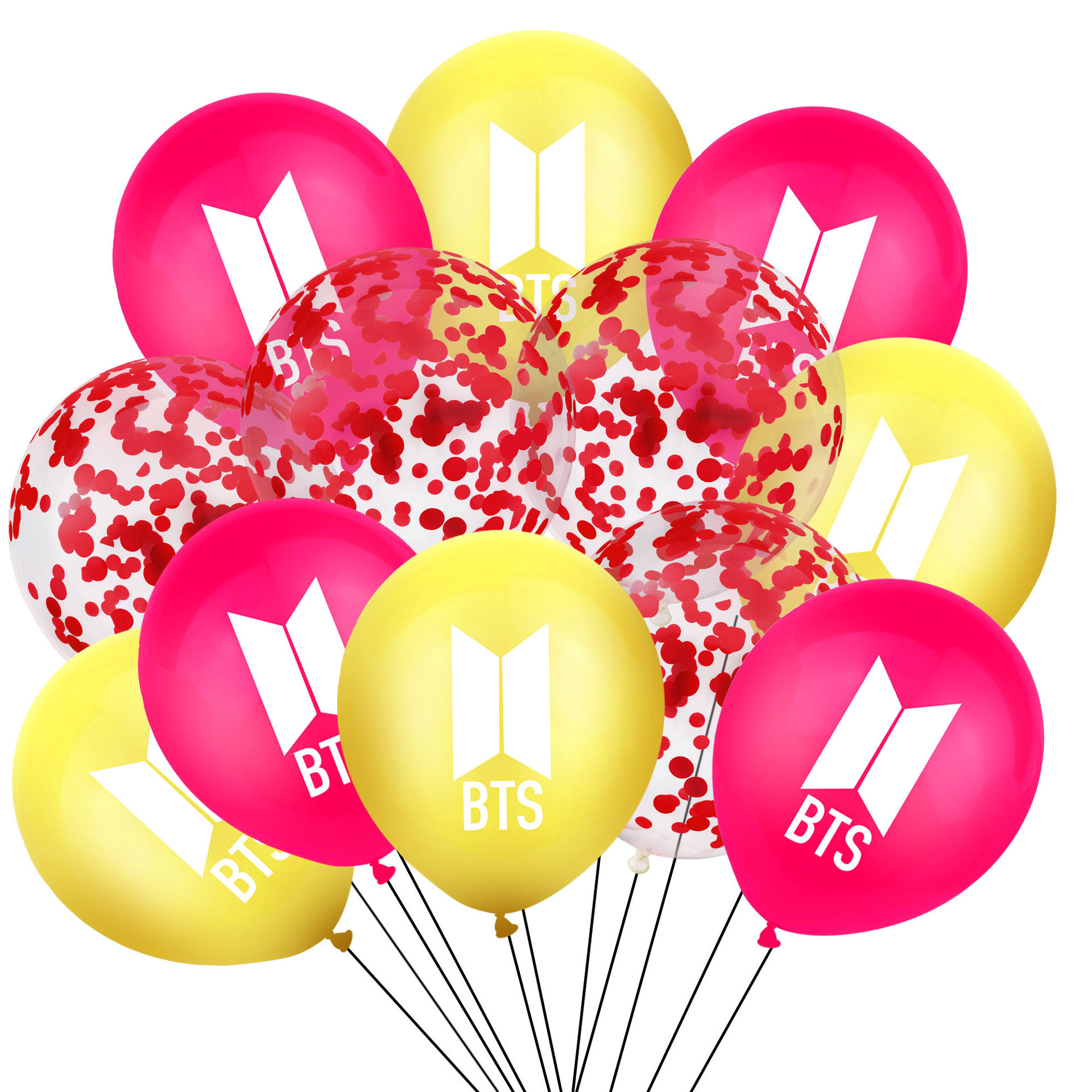 防 弹少年团彩色亮片气球组合bts印花主题派对粉丝聚会派对装饰