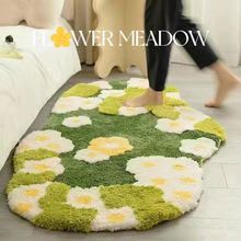苔藓植绒地毯卧室客厅床边毯北欧异形草地簇绒浴室入户脚垫地垫