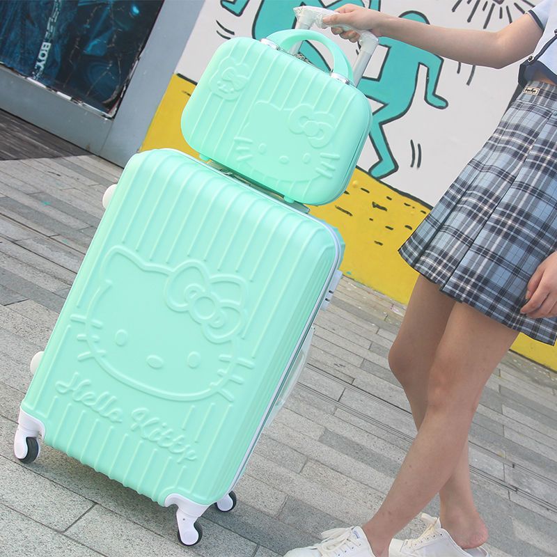 Suitcase Hellokitty Girl Student Cute Suitcase Large Capacity Drawbar 24 Cartoon Small Password 20-Inch