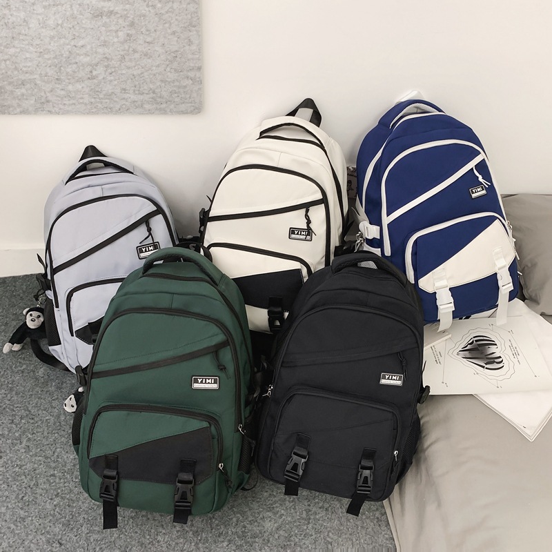 Schoolbag Female High School Student Junior High School Student Contrast Color Schoolboy Backpack Ins College Students' Backpack