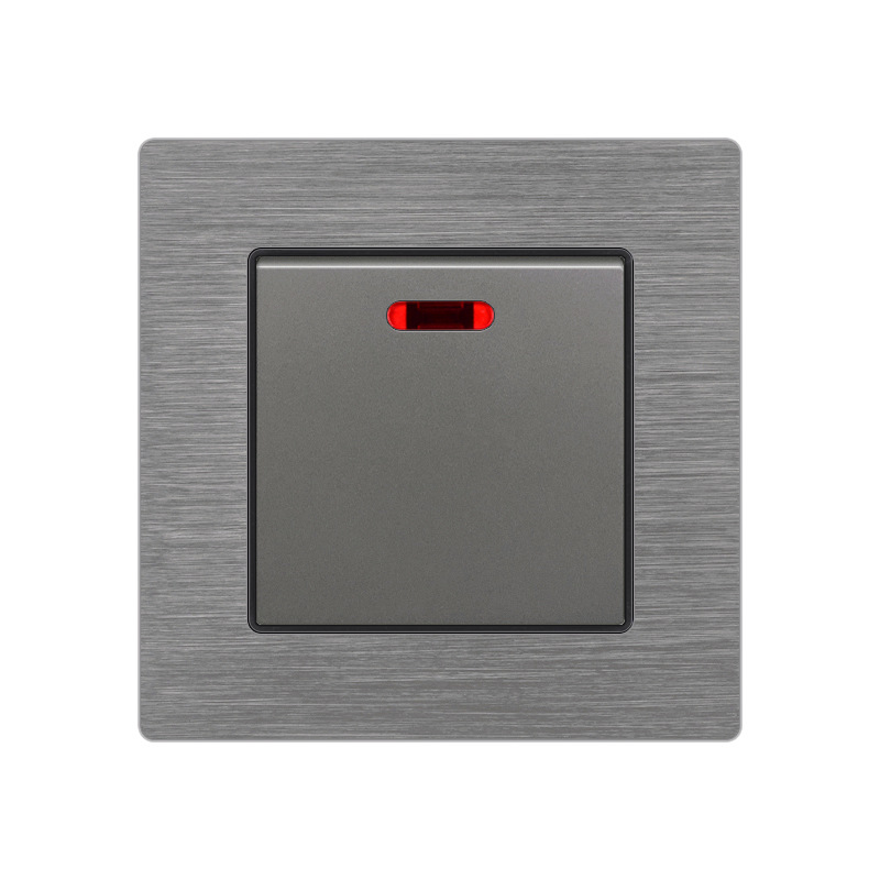 86型暗装20a大功率开关空调热水器双断双开曲架开关面板带指示灯