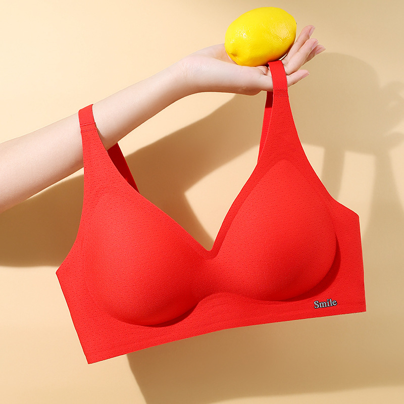 1823# Fixed Cup ~ Machine Wash, No Running Position, No Steel Ring, Glossy, No Ligature, Bra Small Size Sexy Thin Underwear