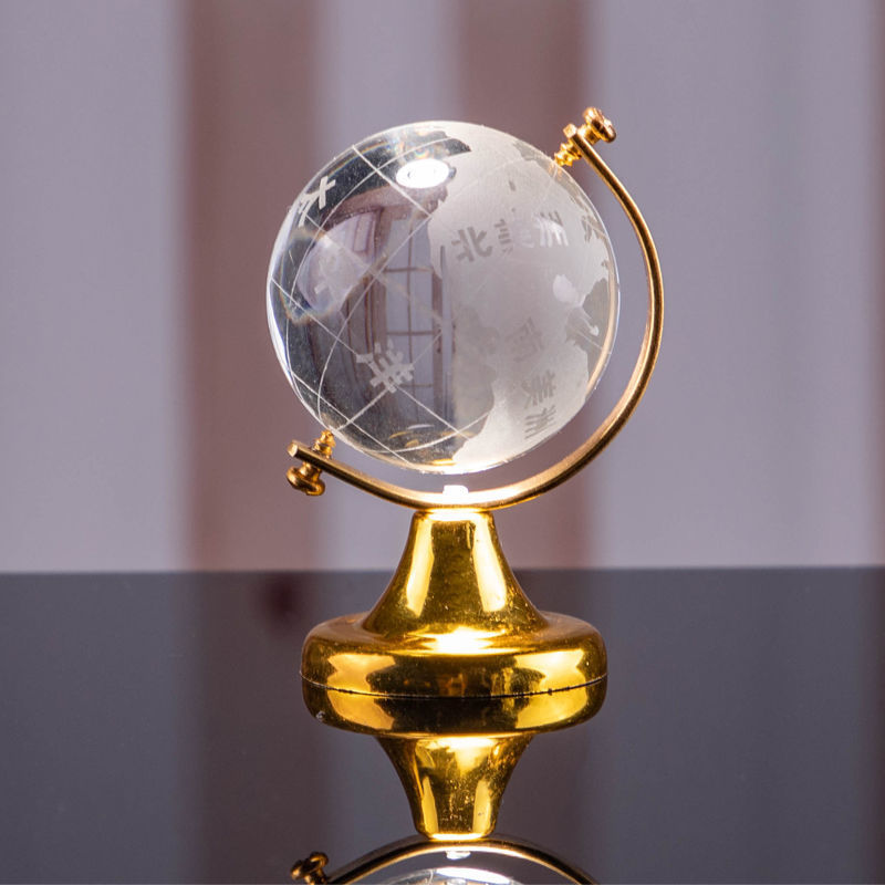 透明地球仪简约风迷你水晶少女心卧室桌面装饰摆件学生礼品速卖通