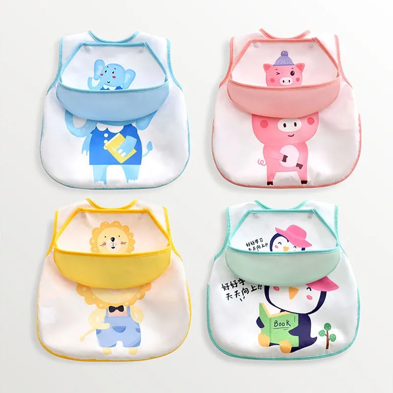儿童罩衣防水防脏春夏季薄款宝宝饭兜无袖背心婴儿吃饭围兜
