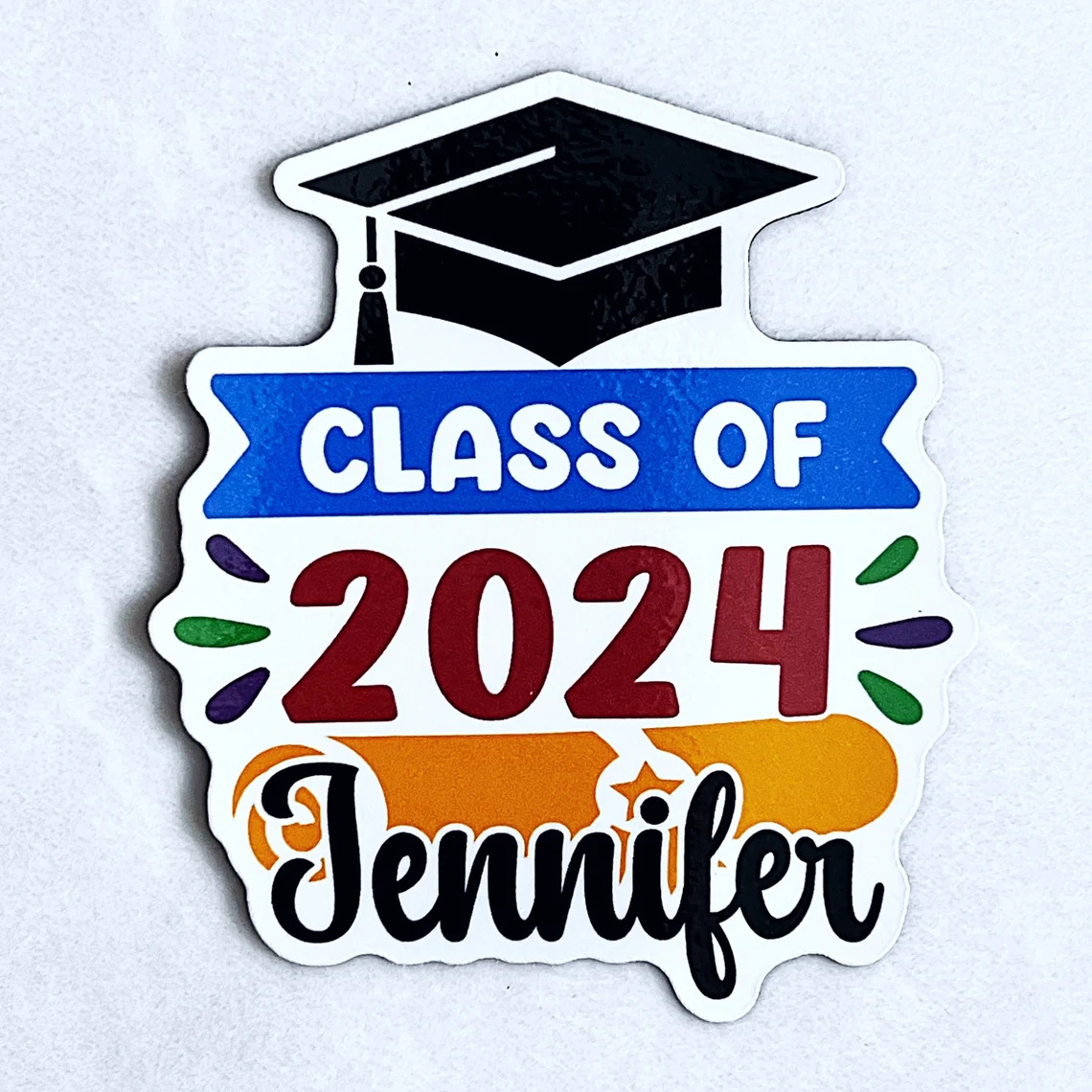 2024跨境新款毕业季冰箱储物柜磁贴毕业纪念品个性化高中大学礼物