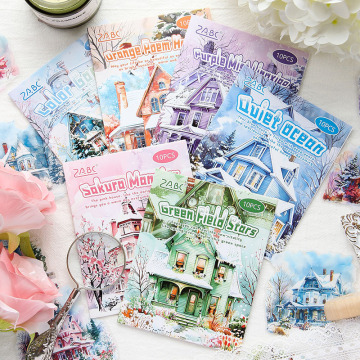 彩梦庭园雾面防水pet贴纸包diy手账日记贴画跨境手帐城堡装饰贴纸