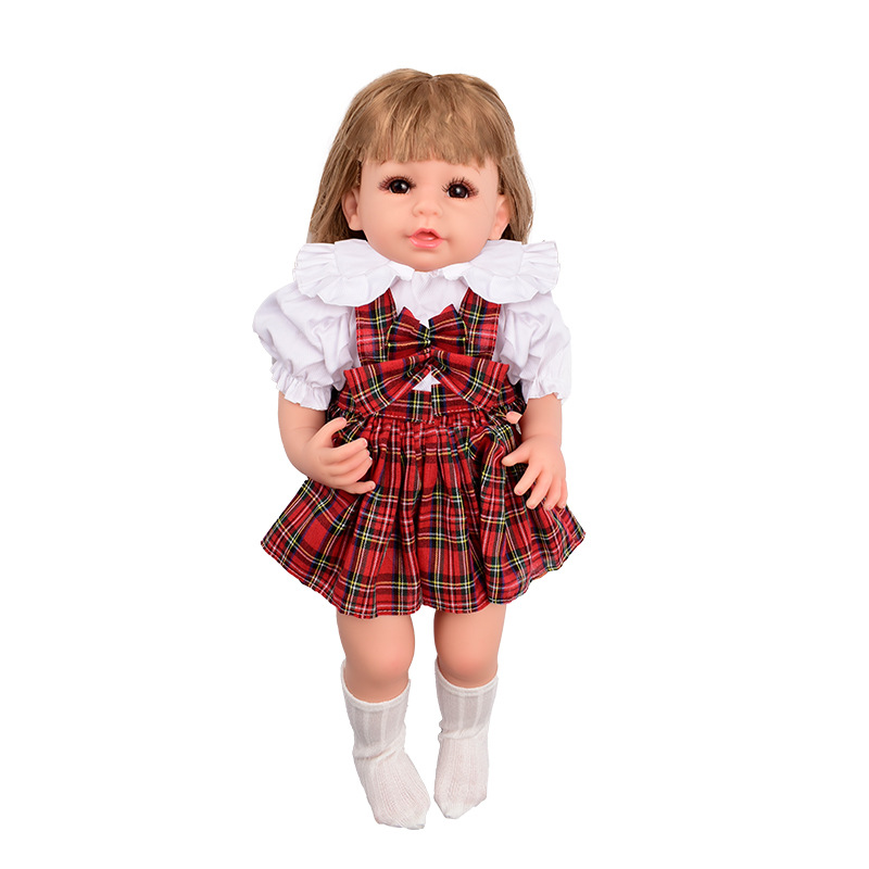 Cross-Border New Arrival Reborn Doll Full Vinyl 55cm Doll Doll Puppet Girl Simulation Baby Wholesale