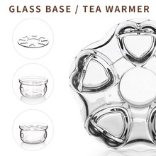 Heat-Resisting Teapot Warmer Base Clear Borosilicate Glass R