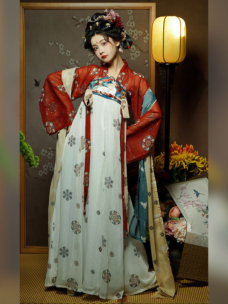 New Arrival in Season Women's Han Chinese Clothing Chinese Style Tang Style Slimming Chest-High Dress Daily Improved Hanfu Suit Spring and Summer