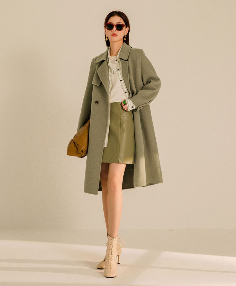 韩系大衣冬天羊毛加厚休闲新款苏州司南服饰中长款双面羊绒大衣