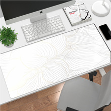 跨境白色鼠标垫DIY超大桌垫极简主义树叶线条学生写作业垫键盘垫