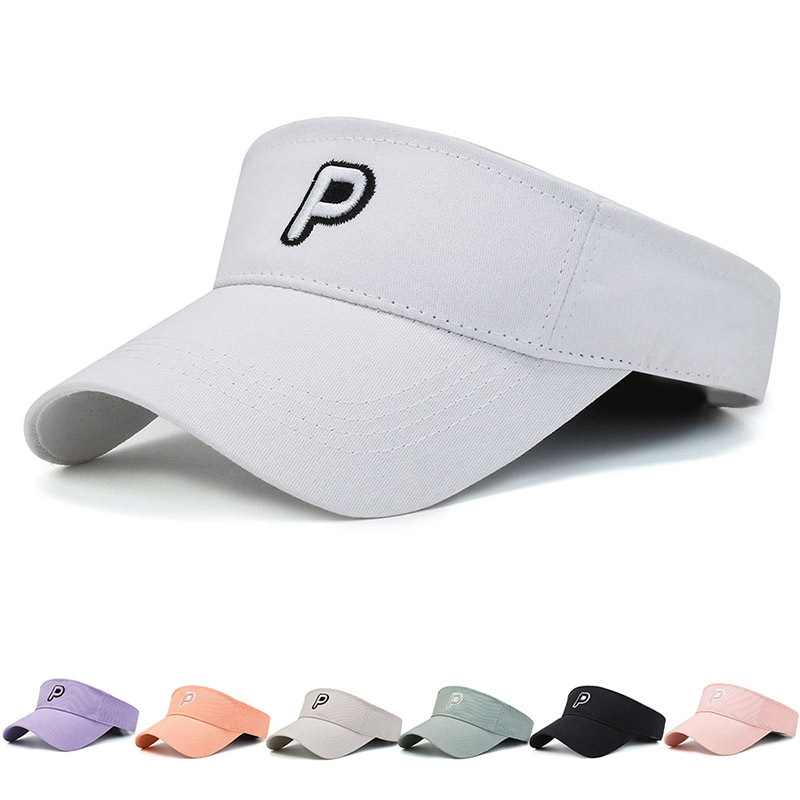 Visor Peaked Cap Women's Spring and Autumn Korean-Style Sun Protection Sun Hat Stairs Cloth Embroidered No Top Spring and Summer Baseball Cap Summer