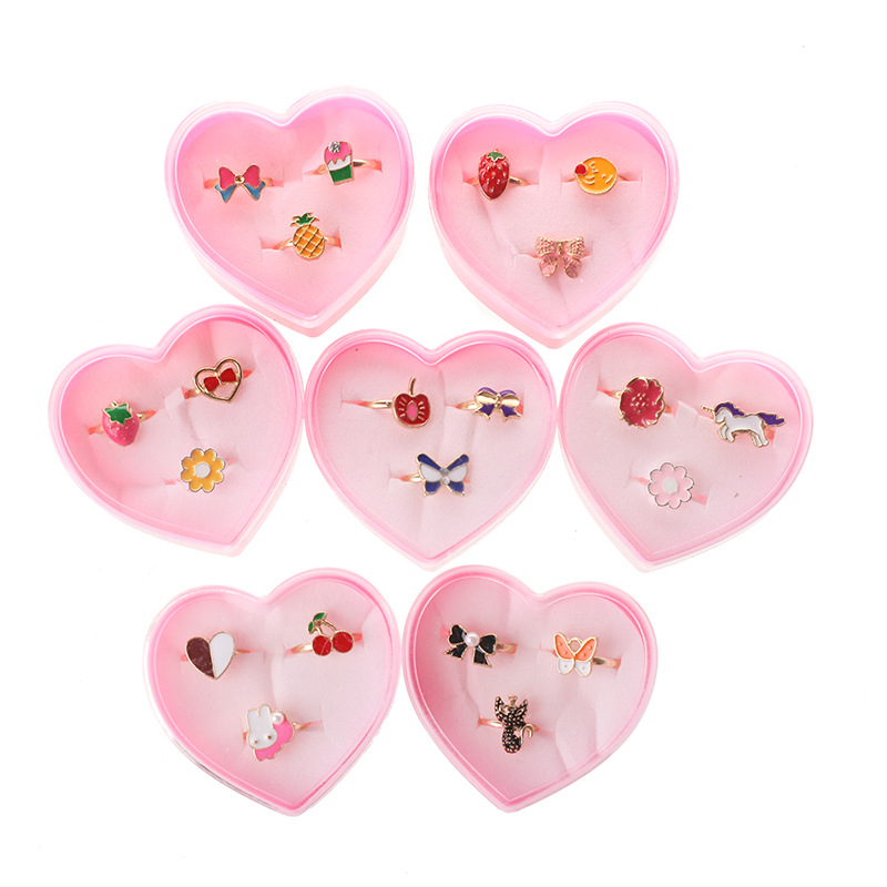 儿童戒指女童水晶宝石小戒指小女孩公主可爱饰品彩钻水钻指环