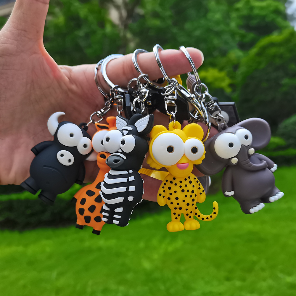 十款可选森林动物钥匙扣挂件创意可爱老虎钥匙挂件包包挂饰批发